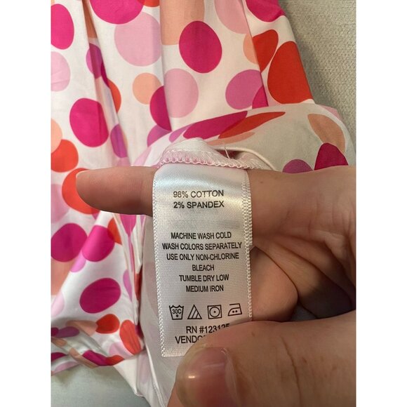 Chadwicks Of Boston Womens Sleeveless Dress Size 10P White Pink Polka Dot - Picture 4 of 11